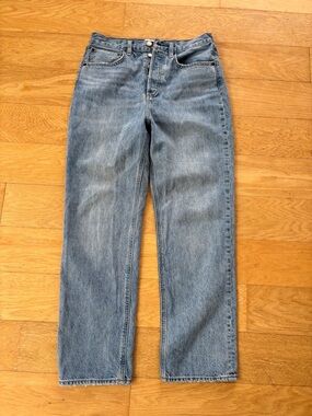 Denim Forum Women's Straight-Leg Jeans in Light Blue Wash